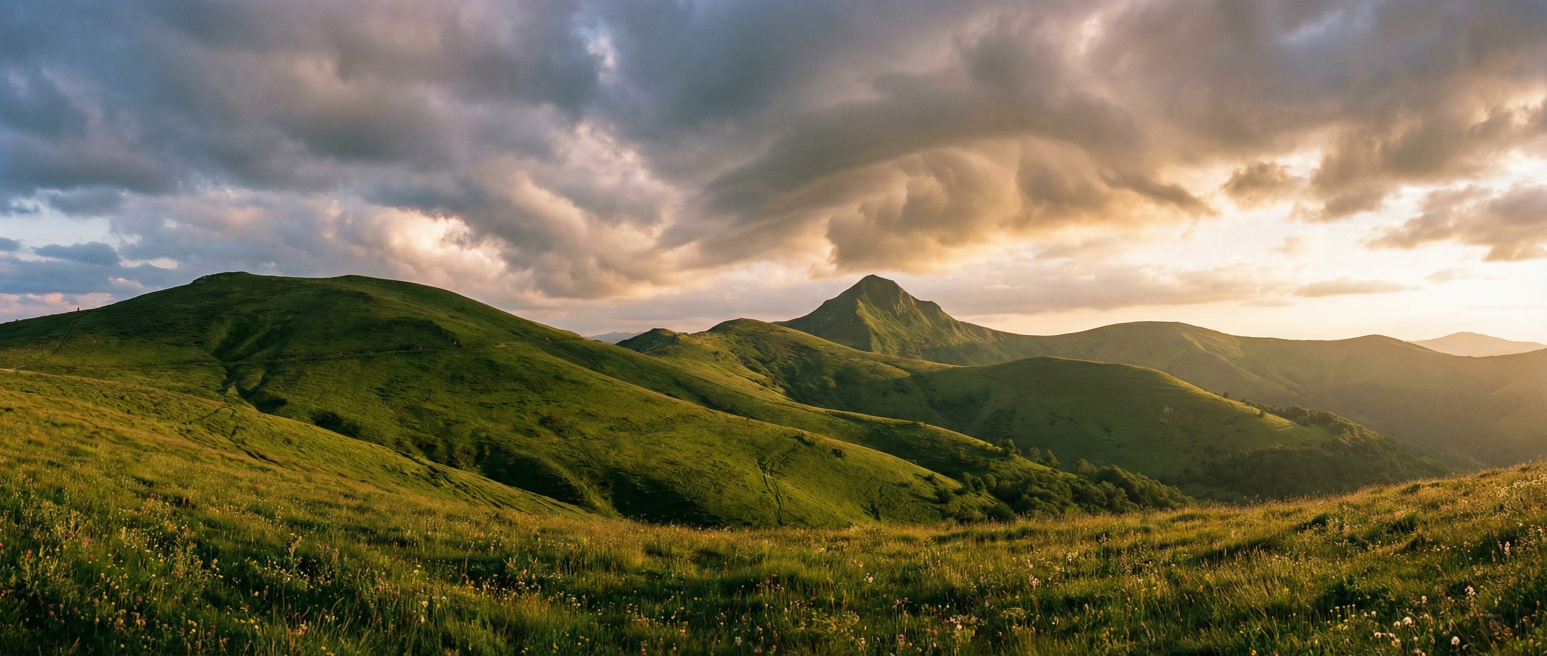 Cantal mountains panorama
